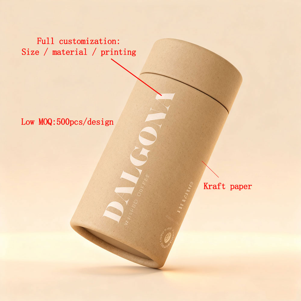 Recyclable coffee bean cylinder paper box